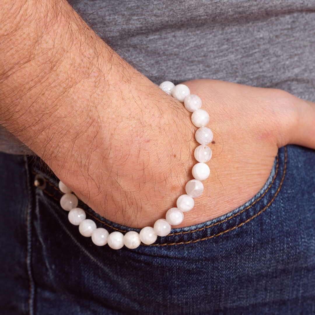 Man wearing Ambarya New Adventures - Mookaite Mala Bead Bracelet